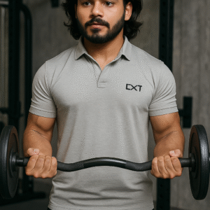 Premium Slim Fit Stretchable Grey Colour Collar T-Shirt for Men