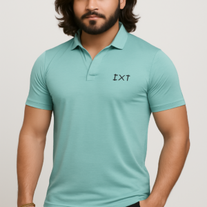 Premium Slim Fit Stretchable Green Collar T-Shirt for Men