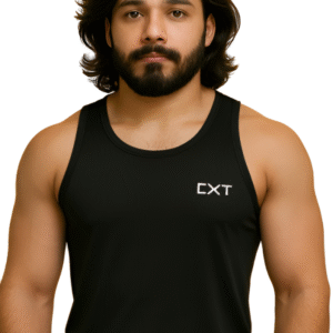 Black  Men's Gym Vest – Muscle-Defining, Sweat-Resistant