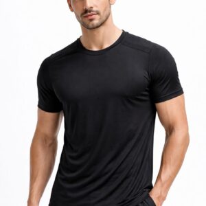 Men’s Black Activewear T-Shirt | Moisture-Wicking, Breathable Gym & Sports WearUpgrade your workout style with our Men’s Black Activewear T-Shirt, designed for maximum comfort, performance, and durability. Made from premium moisture-wicking fabric, this men’s gym T-shirt keeps sweat away from your skin, helping you stay dry and fresh during intense workouts. The breathable and lightweight material allows proper airflow, making it ideal for gym training, running, boxing, sports, and daily active wear.  This men’s sports T-shirt features a stretchable and flexible fit that supports full range of motion, whether you’re lifting weights, doing cardio, or stretching. The comfortable athletic fit enhances your physique without feeling tight, while the classic round neck design ensures all-day comfort. Built for long-lasting use, this activewear T-shirt for men maintains its shape and color even after multiple washes.  Perfect for gym workouts, sports activities, training sessions, and casual wear, this men’s activewear gym T-shirt combines style and performance in one essential piece. A must-have for men who value comfort, strength, and confidence in every workout.
